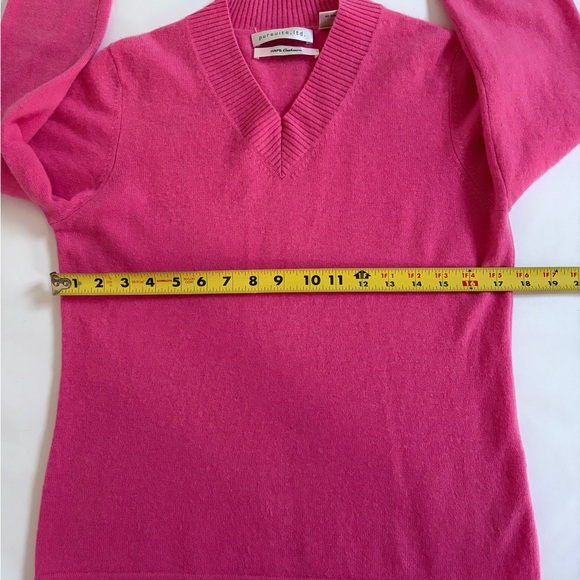 Pursuits Ltd Sweater Cashmere 2-ply cashmere v- neck pink size medium - Picture 3 of 10